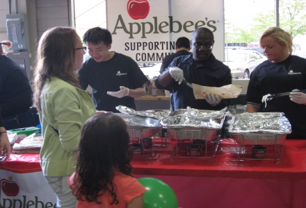 Serving Food at Local Fundraiser